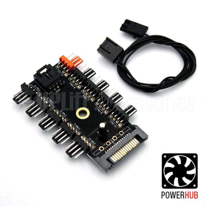 SATA to 10x 4Pin Fan Power Hub for PC with PWM for Mining PC Case Fan