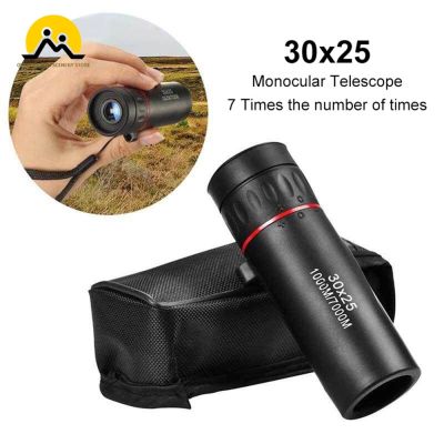 ไดโอดฟิล์มสีเขียวไดโอดสำหรับตั้งแคมป์และเดินเขากลางแจ้ง30X25 Mini SLR Telescope แบบพกพา