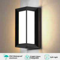 24W Outside Ip65 Outdoor Wall Light 3 Light Colors Changeable With Memory Porch Lights Aluminum Garden Led Outdoor Wall Sconce