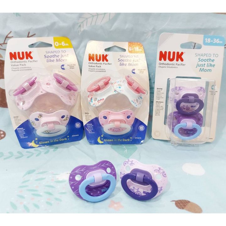 usa-จุกหลอก-ไม่ทำให้ฟันเก-ยี่ห้อ-nuk-silicone-สำหรับเด็ก-6-18-เดือน-nuk-girl