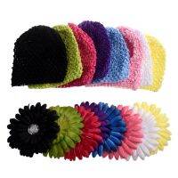 Crochet Baby Flower Beanie Cookie Hats Set for Girls, Pack of 8pcs