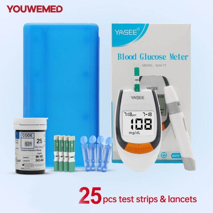 Yasee Blood Glucose Monitor Set with 25pcs Test Strips 25pcs