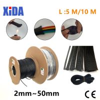 5/10M Insulated Black Braid Sleeving 2/4/6/8/10/12/15/20/25mm Flame-retardant Tight PET Wire Cable Gland Protection Cable Sleeve