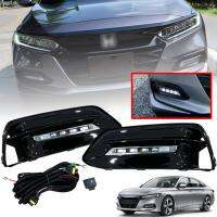 ไฟตัดหมอก ไฟสปอร์ตไลท์ ดวงไฟ LED รุ่น ฮอนด้า แอคคอร์ด HONDA ACCORD ปี 2019 - 2020 พร้อมครอบ สีดำเงา และชุดสายไฟ 1 ชุด