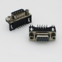 【Support-Cod】 100Pcs DR9 Famale DR9 9 P ชาย D-Sub 9 Pin Connector,RS232 9PIN 90องศา Bent เข็ม DB9 Connector