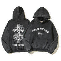 Saint X FXG จดหมายร่วม Hoodie ผู้ชายล้างทำเสื้อกันหนาวหลวมเก่า