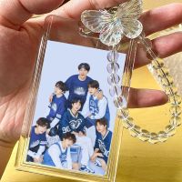 3Inch Kpop Photocard Holder Butterfly Keychain Binder Photocards Instax Mini Photo Album Identification Card Holder Bag Charm