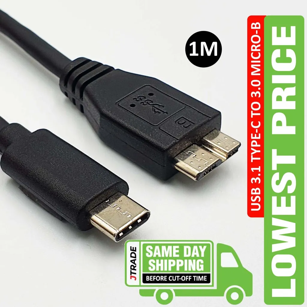 ◈USB 3.1 Type C USB 3.0 Micro B External Hard 1 Meter✻ Lazada