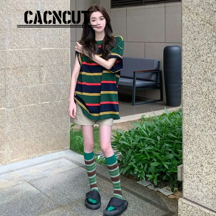 cacncut-100-ไม่สามารถจ่ายลูกบอลเสื้อยืดแขนสั้นผู้หญิง2022ฤดูร้อนใหม่ระเบิดนักเรียนฉบับภาษาเกาหลีหลวมคลับกลัวเสื้อ-ins