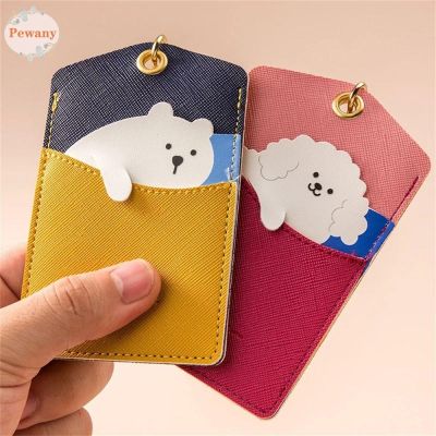 PEWANY Card Holder Elevator Keyring ID Protection Cover Holders Pendant Leather Keychain Drivers License Keychains/Multicolor
