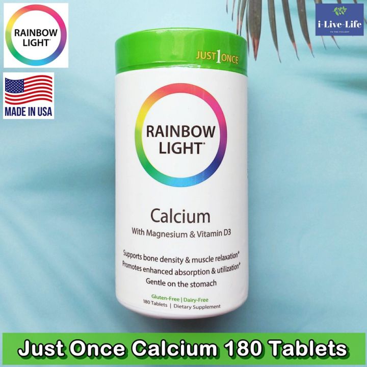 แคลเซียม-อาหารเสริมกระดูก-ข้อต่อ-กล้ามเนื้อ-just-once-calcium-180-tablets-rainbow-light