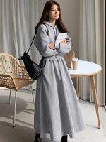 Dresses for Women 2023 Winter Large Size LOOSE Long Dresses American Retro Versatile Hooded Robe Thickening Womens Clothing