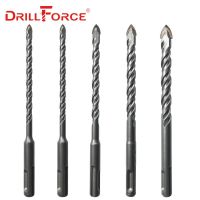 Drillforce 5PCS Glass Ceramic Tile Concrete Drill Bits Set 6/8/10/12mm Carbide Tipped SDS Plus 160mm Masonry Drill Bit Drills  Drivers