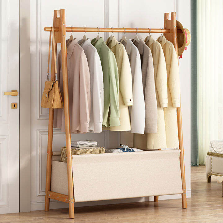 Coat Rack floor hanger Stand Clothes Rack Clothes Storage Wooden coat
