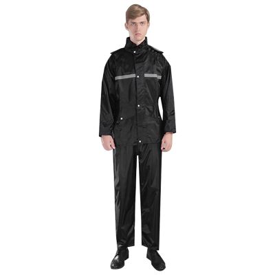 Thickened PVC Split Waterproof Raincoat for Mens Motorcycle Impermeable Rain Jacket Pants Suit Protective Rainwear