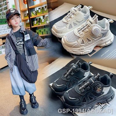 AEOZAD รองเท้าสีดำสำหรับเด็กผู้ชายระบายอากาศได้เด็กผู้หญิงเดินกลางแจ้ง