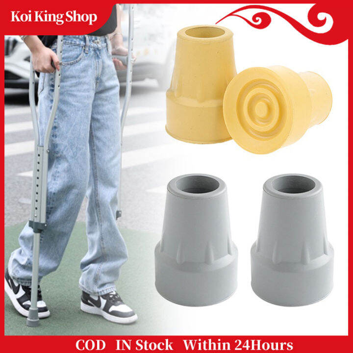 22mm Walking Stick Foot Pads Rubber Crutch Pads Heavy Duty Metal