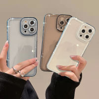 แฟชั่น Bling เพชรกรอบใสโทรศัพท์กรณีปลอกสำหรับ iPhone 14 11 12 13 Pro Max X XS Max XR 7 8 Plus SE 2020 Case Soft TPU ซิลิโคนขอบกันกระแทกเต็มปกคลุมสำหรับหนุ่มๆสาว