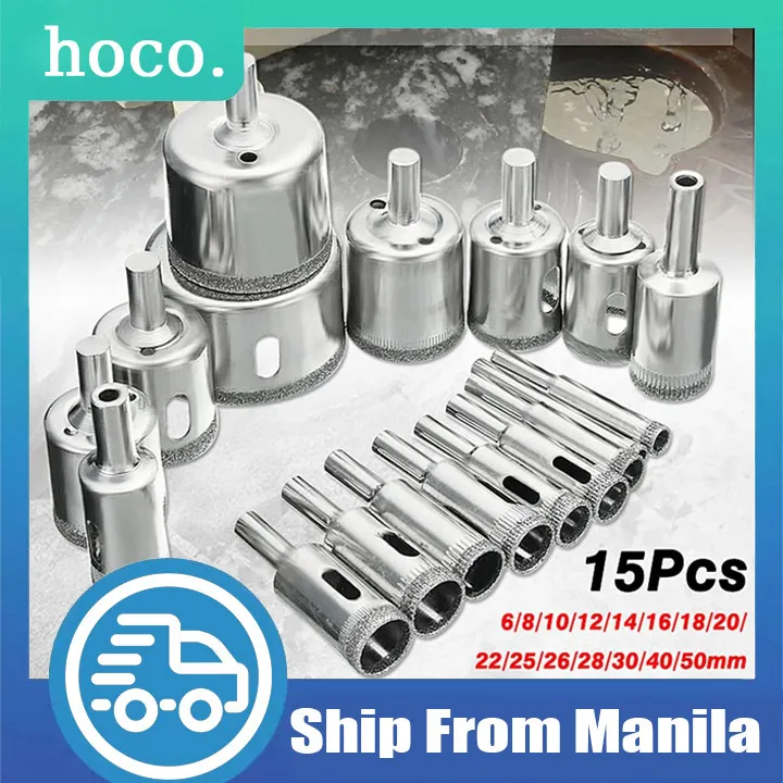 15pcs Set Tile drill bit Set Diamond Coated Tile Marble Glass Ceramic