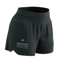 Compressport กางเกงทับใส่วิ่ง ผู้หญิง Performance Overshort Women - Black Edition 2023 BLACK / WHITE  สีดำ