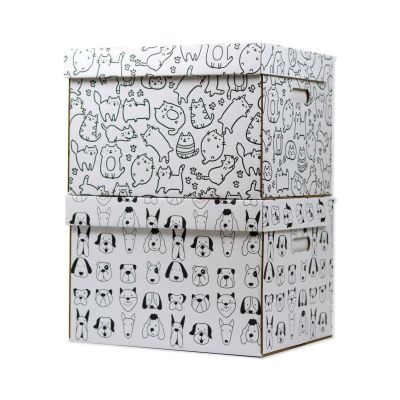 กล่องเก็บเอกสาร กล่องเอกสารพิมพ์ลายน่ารัก กล่องเก็บของ กล่องลายน่ารัก กล่องลัง ราคาถูก (กระดาษแข็งแรงพิเศษ) 1 ชิ้น