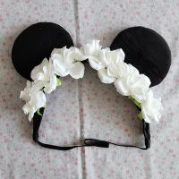 ที่คาดผม มินนี่ สีขาว (Minnie mouse Headband) แต่งดอกกุหลาบ Tokyo Disney Resort ของแท้
