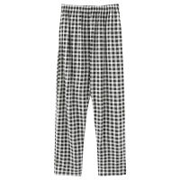 Mens Cotton Long Trousers Plaid Knitted Sleep Pants Mens Pajamas Pants Bottoms Sleepwear Pajama for Men Pijama Hombre Plus Size