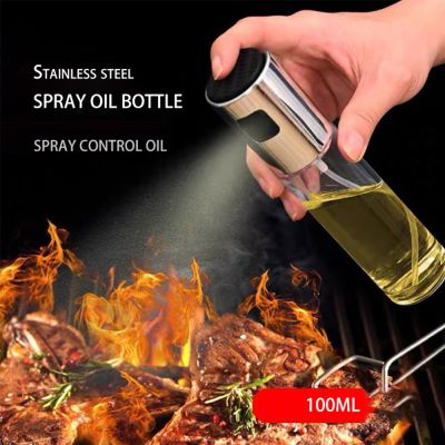 ▽ Kitchen Stainless Steel Olive Oil Sprayer Bottle Pump Oil Pot Leak-proof Grill BBQ Sprayer Oil Dispenser BBQ Cookware Tools