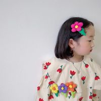 ELSPEC หอมหวาน ฤดูใบไม้ผลิ น่ารักค่ะ ผ้าฝ้าย สีลูกกวาด สามมิติ กิ๊บติดผมสไตล์เกาหลี หมวกเด็ก กิ๊บติดผมเด็ก ดอกไม้