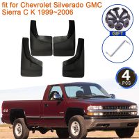 สำหรับเชฟโรเลตซิลเวอร์ราโด GMC Sierra C K 1999 2000 2001 2002 2003 2004 2005 2006บังโคลนบังโคลนรถด้านหลังป้องกันบังโคลน Splashdu-F