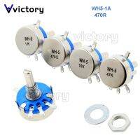 2pcs WH5-1A 470 ohm 3-Terminals Round Shaft Rotary Taper Carbon Potentiometer WH5