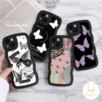 MissConnie เคสสำหรับ Infinix Note 12 G96 10 Pro Hot 9 10 11 12 Play Smart 4 6 5 Plus Hot 20 9 10 11S 10S 12i 10Lite 20S 8 12 Pro ขอบลอน Art ลายเสือดาวผีเสื้อวินเทจเคสพิมพ์ Tpu นุ่ม