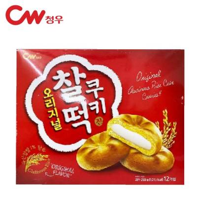 คุ้กกี้เกาหลี รสต้นตำหรับสอดไส้ต๊อกป๊อกกิ original glutinous rice cake cookie 107g 258g cw brand ขนมเกาหลี 청우 오리지날 찰떡쿠키