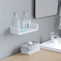 Bathroom Floating Shelf U Shape Suction Wall Rack Storage Organizer Self Adhesive [No Drilling Installation]