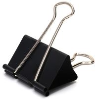 NEW Paper Clip Black Metal Binder Clips File Binder Clips Office School Stationery Paper Document Clips Grip Clamps 60mm