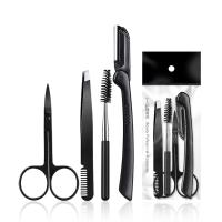 Stainless Steel Eyebrow Trimming Scissors Eyebrow Tweezers Scraping Eyebrow Comb Razor Eyebrow Clip Makeup Tools Sets