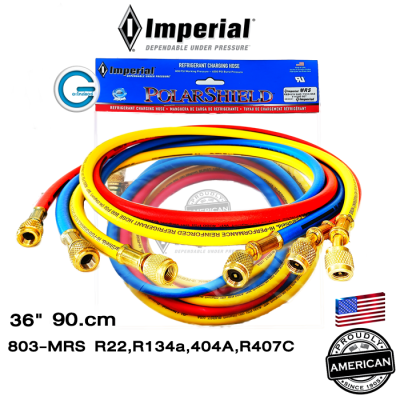 Imperial  Charging Hose สายชาร์จน้ำยา รุ่น 803-MRS" 90cm."R22,404A,R407C,R134a  Made in USA.