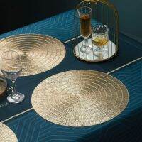 Loftyan Pressed ไวนิล Metallic Hollow Night วงกลม Placemats สำหรับโต๊ะทานอาหารความร้อน Placemats