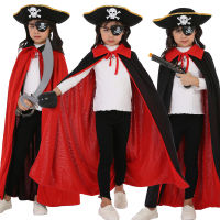 ? Popular Clothing Theme Store~ Halloween Costume Pirate Cloak Kindergarten Game Party Play Death Double Layer Collar Cloak Studio