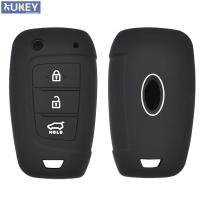 Kunci Remote Mobil ซิลิโคน3ปุ่มฝาครอบเคสฮุนได Solaris 2 Elantra I35 I30 I40 Tucson Kona 2015 2016 2017 2018