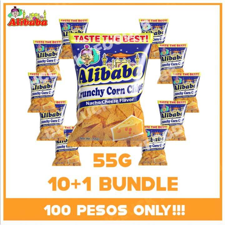 Alibaba Corn Chips 10+1 BUNDLE NACHO CHEESE FLAVOR 55G Lazada PH
