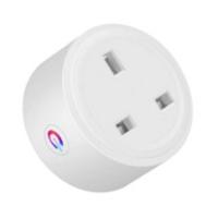 1 Piece 20A Tuya Smart Socket White Plastic WiFi 3Pin Adapter Home for Alexa Voice Control with Energy Monitoring Timer Function UK Plug