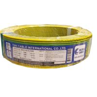 "^สินค้าขายดี^"Global Cable สายไฟ THW IEC01 1x6 100เมตร สีเขียวแถบเหลือง"__/\__"