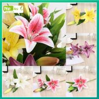 XUHAOYOU Garden Decoration Home Ornament Desktop Home Decor Artificial Lily Artificial Flower Artificial Plants Fake Lily Two Flowers and One Bud