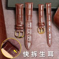 ❀❀ leather strap for men and women genuine soft pin buckle wear-resistant waterproof cowhide watch chain GT22mm quick release raw ear type