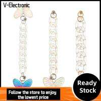V-ELECTRONIC น่ารักค่ะ ดรอป ตกแต่งเคสโทรศัพท์ สายคล้องมือถือ จี้โทรศัพท์ โซ่ข้อมือ ต่อต้านหายไป ตกแต่งผีเสื้อ