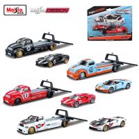 Maisto 1:64 2021 Ford GT La รุ่นโลหะผสมรถยกพาเลทขนส่งหล่อขึ้นรูปโมเดลรถยนต์ของขวัญของสะสมเด็กผู้ชาย