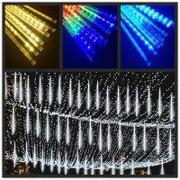 ZZOOI 8 Tubes Meteor Shower Rain Led Fairy String Lights Street Garlands Christmas Tree Decorations for Outdoor 2022 New Year Decor