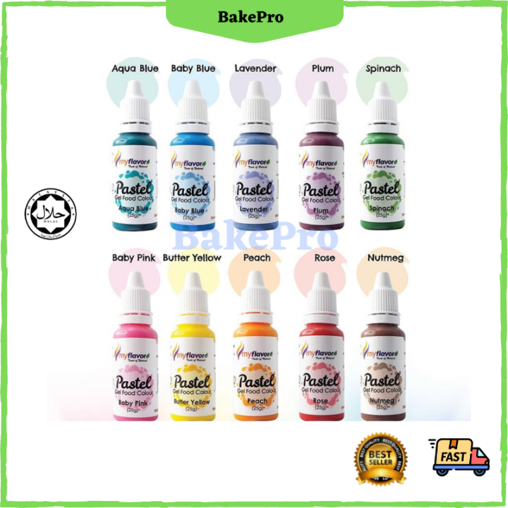 BakePro 25g My Flavor Pastel Gel Food Colouring Pewarna Makanan