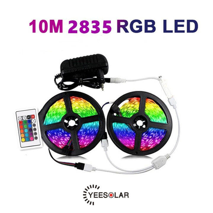 Yeesolar LED Strip Lights Complete Set w/ Remote & Adaptor 2835 DC 12V RGB LED Light Indoor